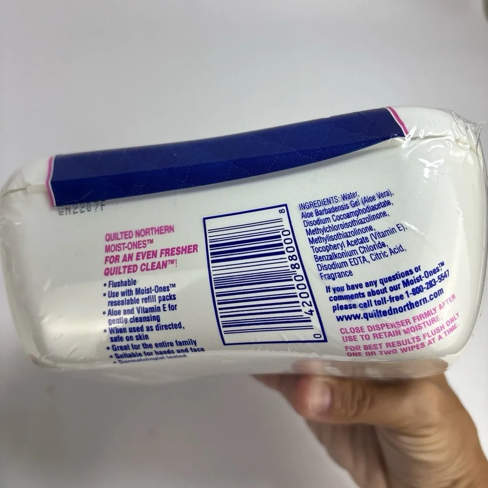 Quilted Northern Moist-Ones Refillable Pop-Up Tub Hard Container Flushable Wipes